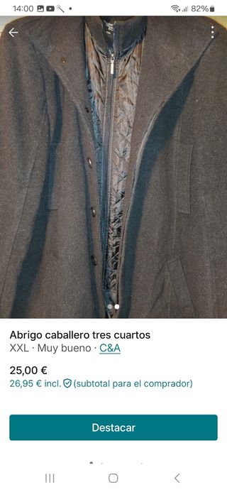 Abrigo de lana y forro de poliester 