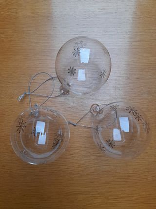 3 bolas de navidad símil cristal
