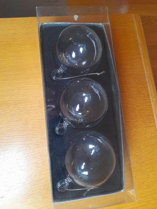 3 bolas de navidad símil cristal