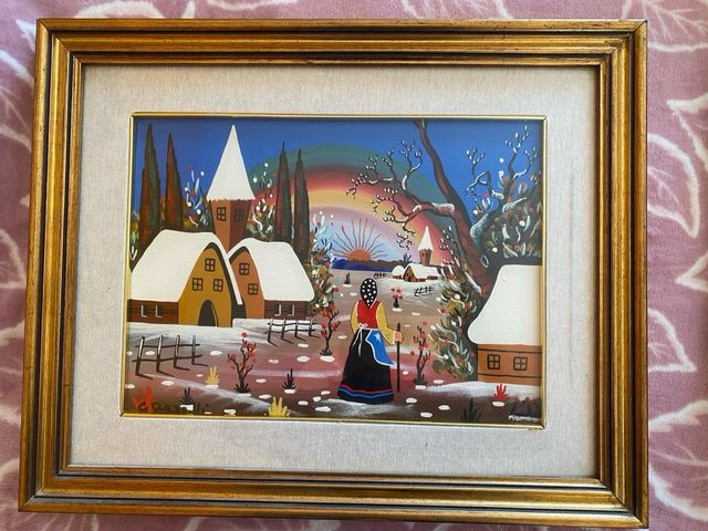 Quadro naif 40x30 Agnelli Gino con certificato