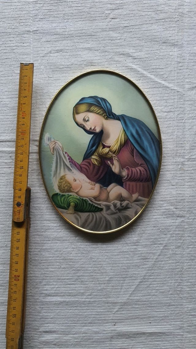 Madonna con bambino in metallo