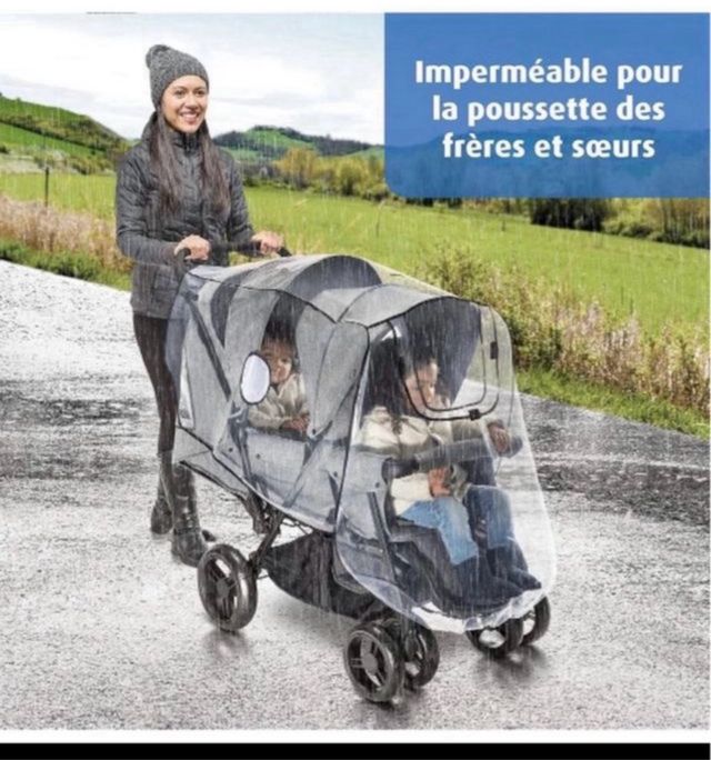 Protector para la lluvia para silla de paseo doble