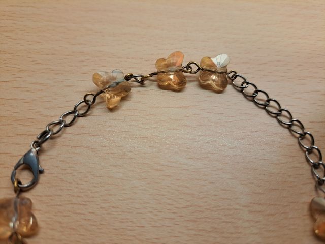 Braccialetto ragazza/donna con farfalle arancio