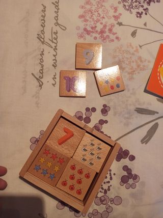 Juego educativo números madera