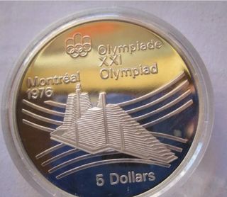 5 DOLARES PLATA XXI OLIMPIADA MONTREAL