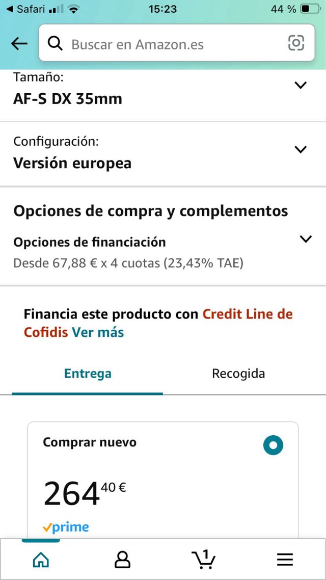 Objetivo Nikon AF-S 35mm 1:1 8G DX