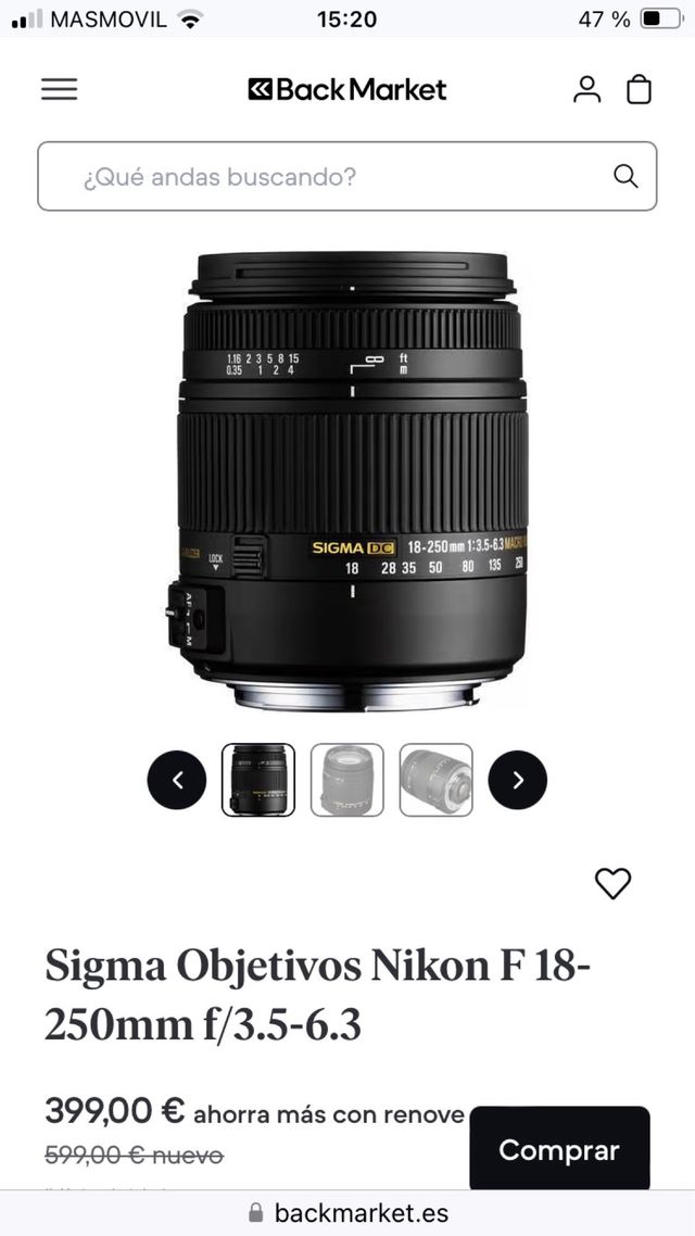 Objetivo Sigma DC 18-250mm 1:3.5-6.3 macro hsm