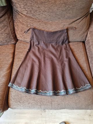 Falda marrón Lino y Algodón 