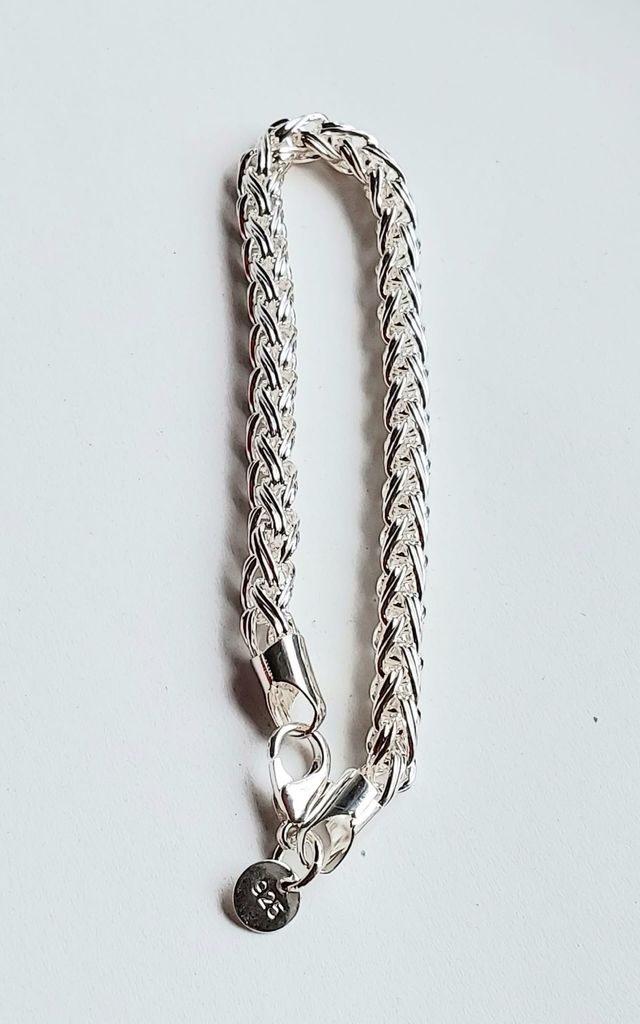 Pulsera cadena de trigo grueso