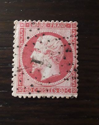 Francobollo francese 1862 - 80c Imp.Napoleone III