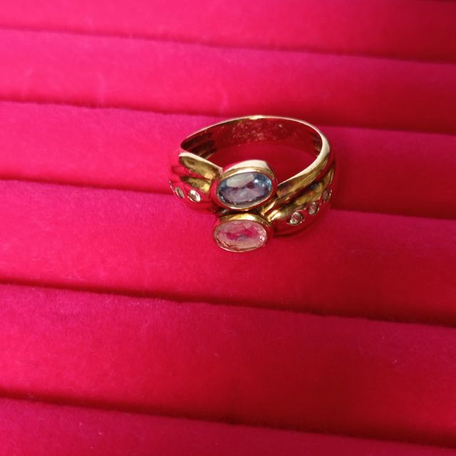 Anillo plata capada oro lo