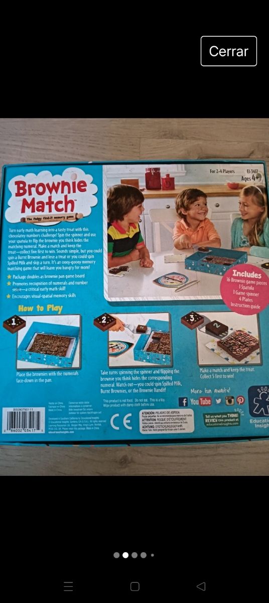 Juego mesa brownie match
