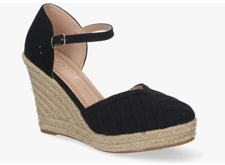 Sandalia cuña negra