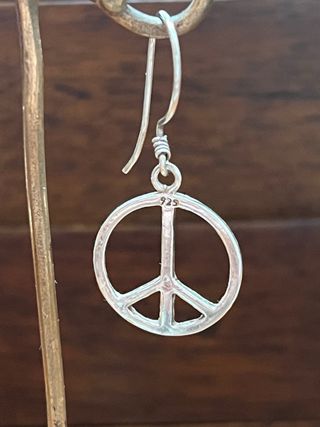 Pendientes plata 925 símbolo de la paz