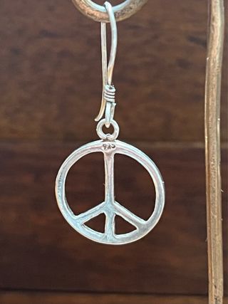 Pendientes plata 925 símbolo de la paz