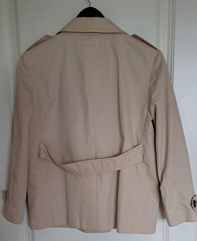 GABARDINA CORTA ABOTONADA BEIGE ZARA TALLA M