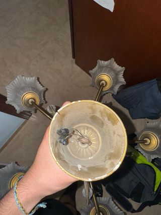 Lampara de techo cerámica y cristal