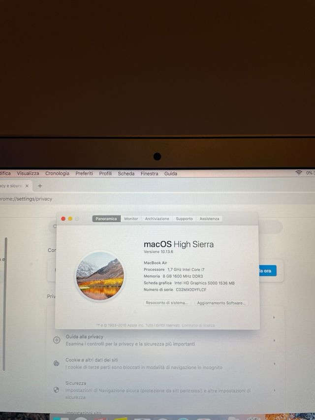 Apple Macbook air 11 i7 2.2ghz 8gb 500gb SSD