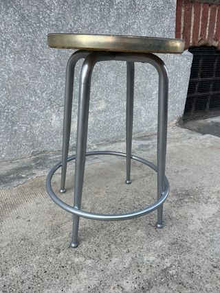 Sgabello Vintage formica bianca struttura cromata