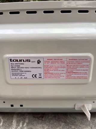 Microondas Taurus con grill