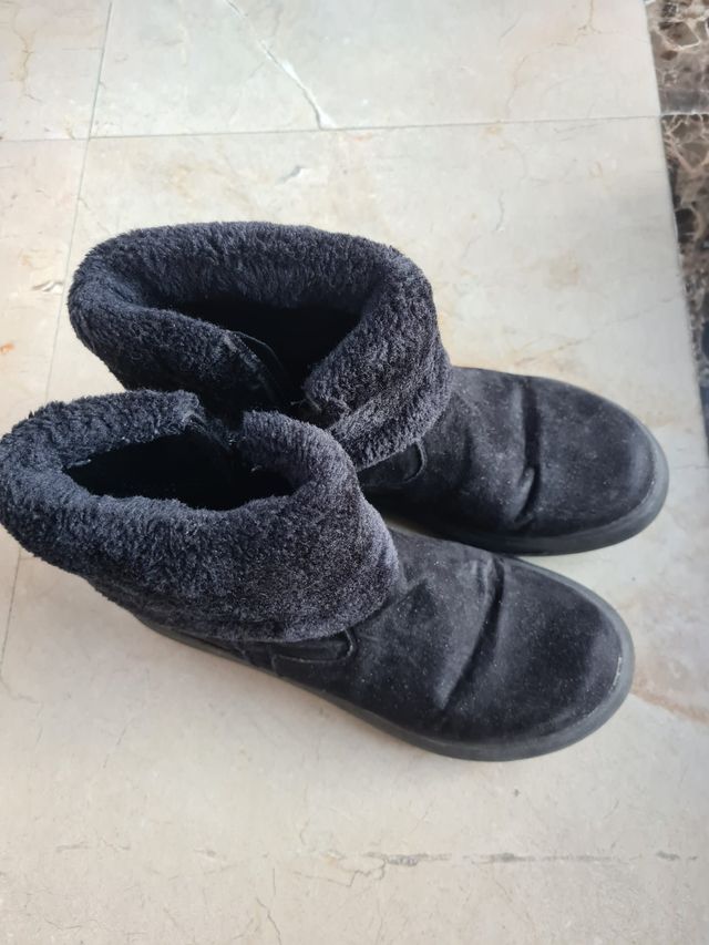Botas cortas gamuza negras mujer talla 38