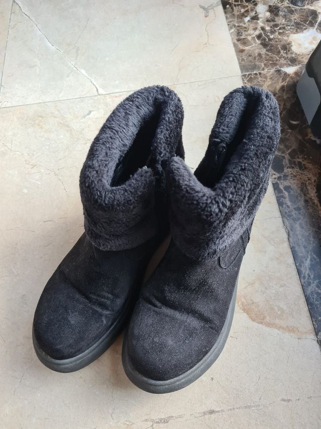 Botas cortas gamuza negras mujer talla 38