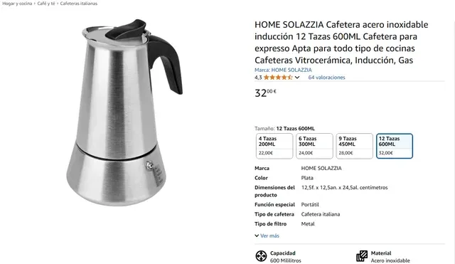 🔻➖44%🔻Cafetera Italiana