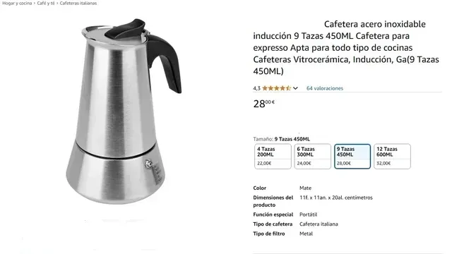 🔻➖44%🔻Cafetera Italiana