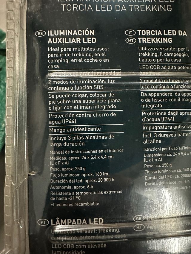 Torcia led di emergenza per auto e campeggio