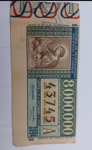 Billete lotería antiguao