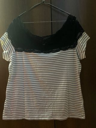Camiseta de manga corta de rayas 