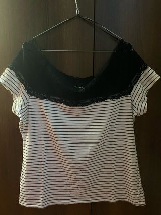 Camiseta de manga corta de rayas 