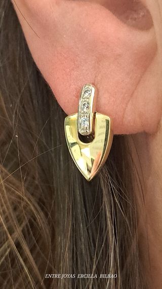 Pendientes Oro 18K y Circonitas 