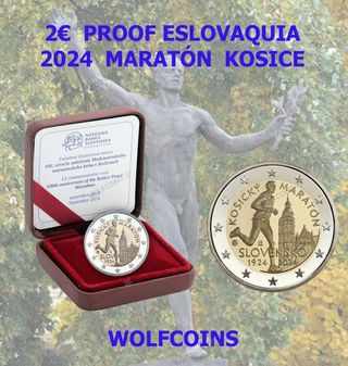 🇸🇰 ESLOVAQUIA 2€ EUROS 2024 PROOF "MARATÓN"