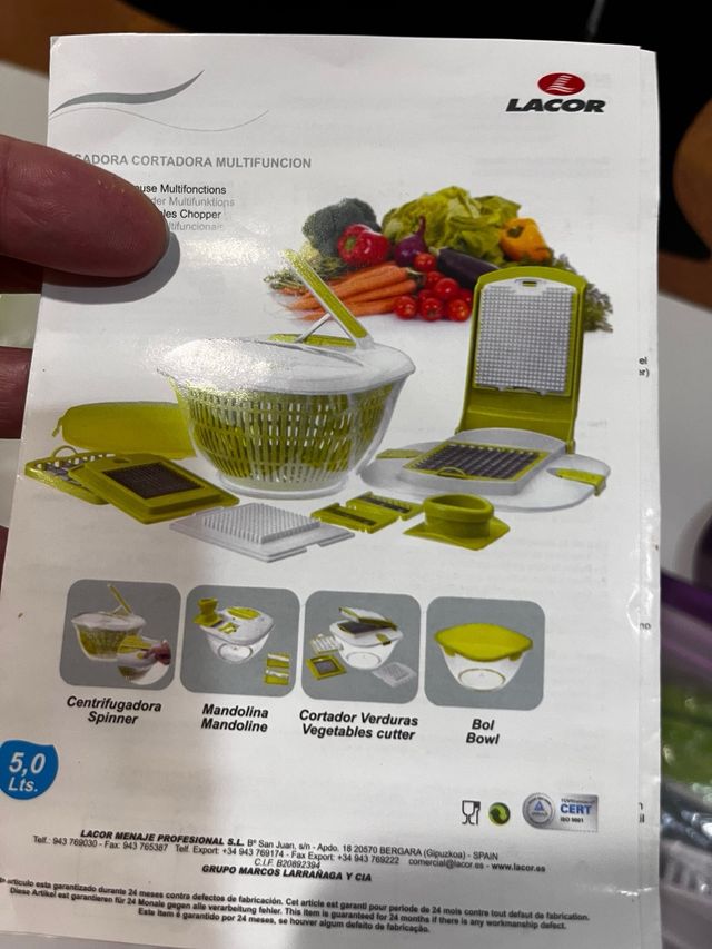 ratlladora/tallafora/centrifugadora de verdures