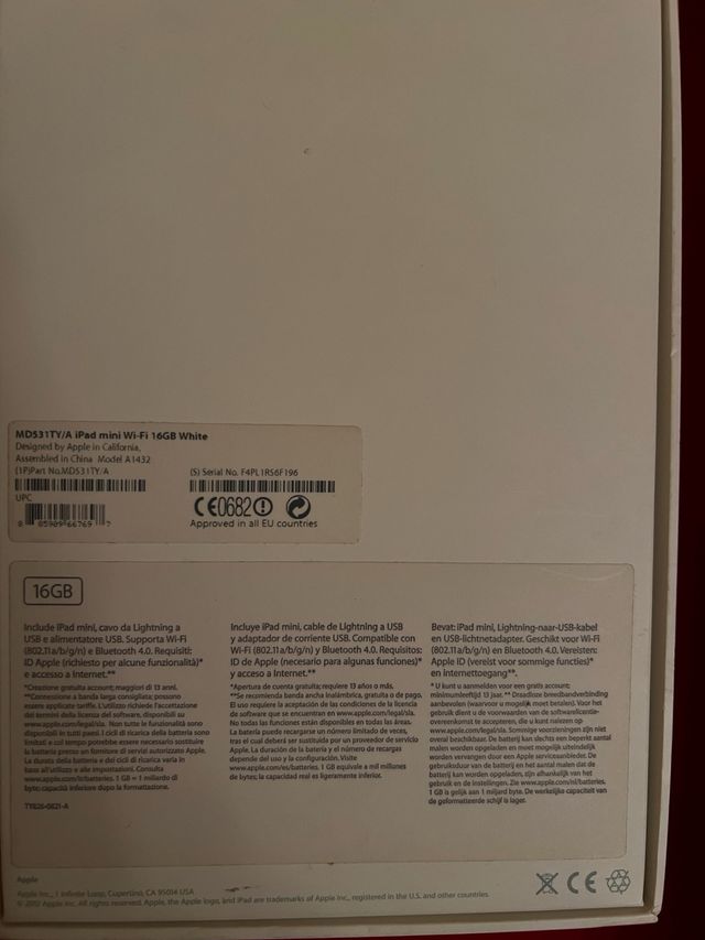 Ipad mini wi-fi 16 GB White