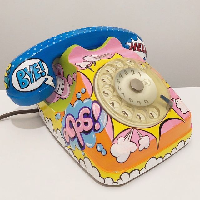 Telefono VINTAGE DIPINTO a mano