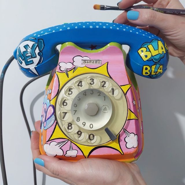 Telefono VINTAGE DIPINTO a mano