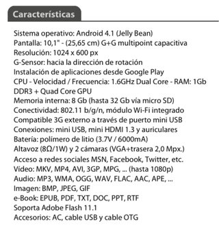 Tablet Sunstech TAB10DUALC 8GB