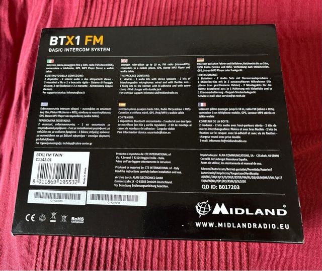 Caja vacia intercomunicadores BTX1 FM