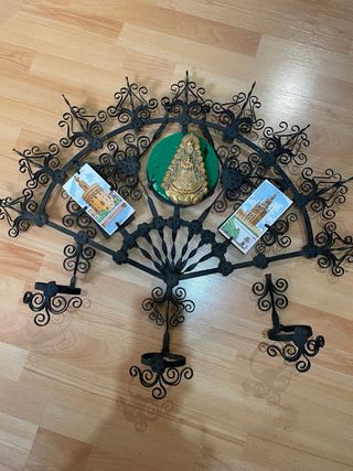 Abanico macetero forja pared