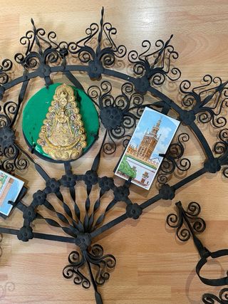 Abanico macetero forja pared