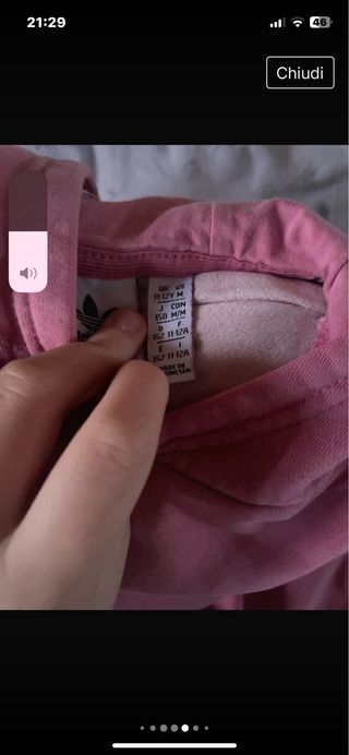 Felpa bambina Adidas con cappuccio rosa