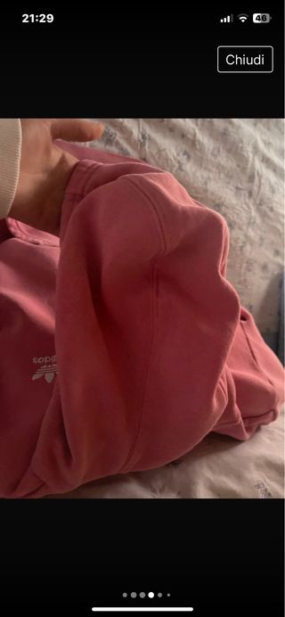 Felpa bambina Adidas con cappuccio rosa