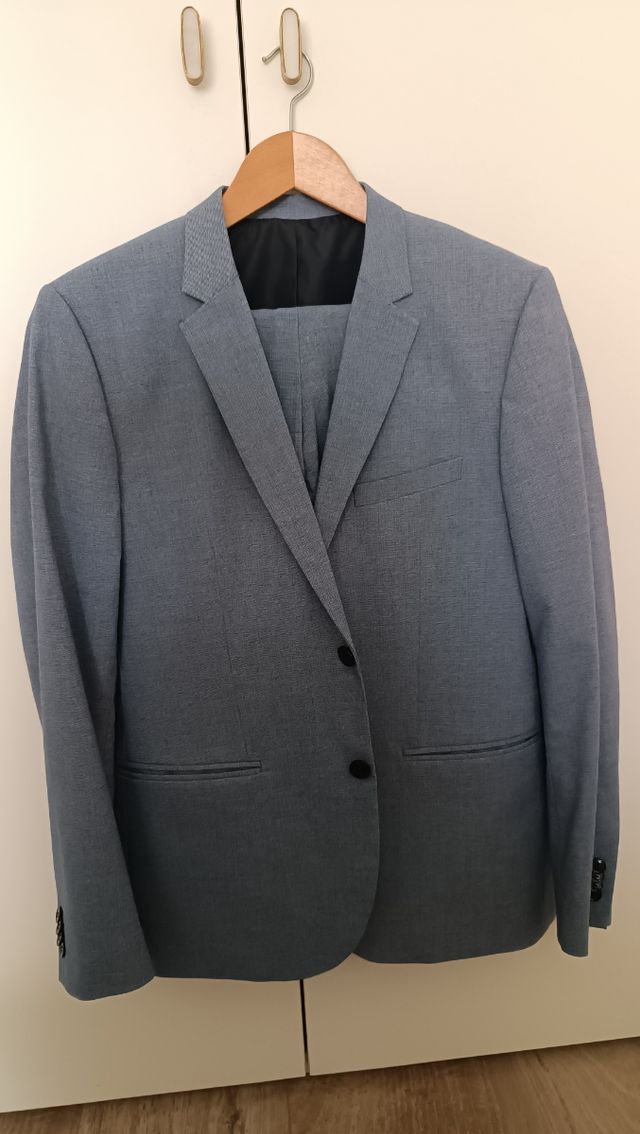 Traje chaqueta hombre azul h&m