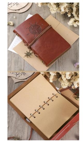 Diario taccuino Viaggio Pelle Vintage anelli A5