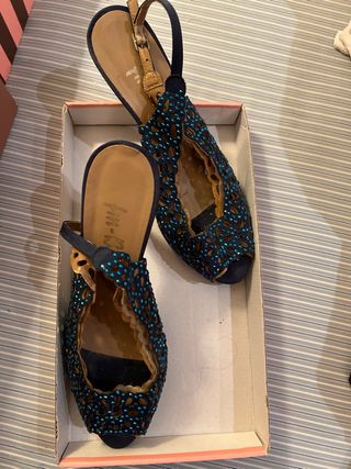 Zapatos tacón azules