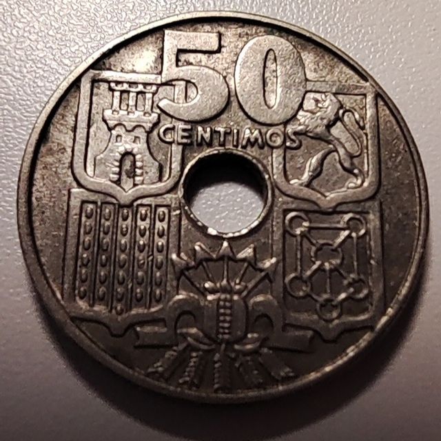 F22 Moneda 50 centimos Estado Español 1963 64 EBC