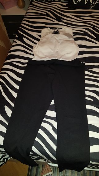 Mono de fiesta blanco y negro S/M