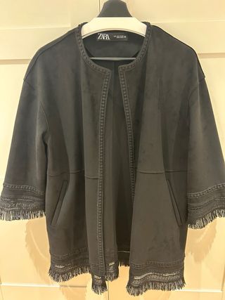 Chaqueta ante negro Zara talla S